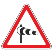 Дорожный знак 1.29 «Боковой ветер» (металл 0,8 мм, I типоразмер: сторона 700 мм, С/О пленка: тип А коммерческая)
